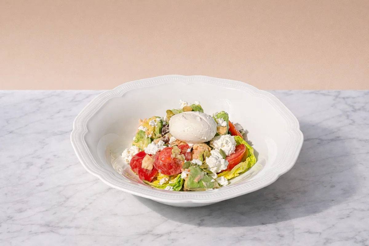 Tuna salad with tomatoes and eggs
